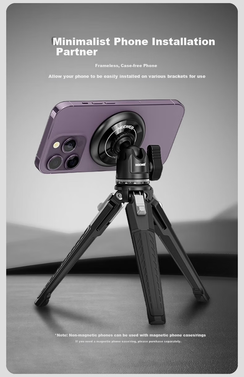 NEEWER Magnetic Phone Stand with MAGSAFE Suction Cup, 1/4 Thread with Positioning Hole, Quick Switch Photography Tripod Accessory PA010 4