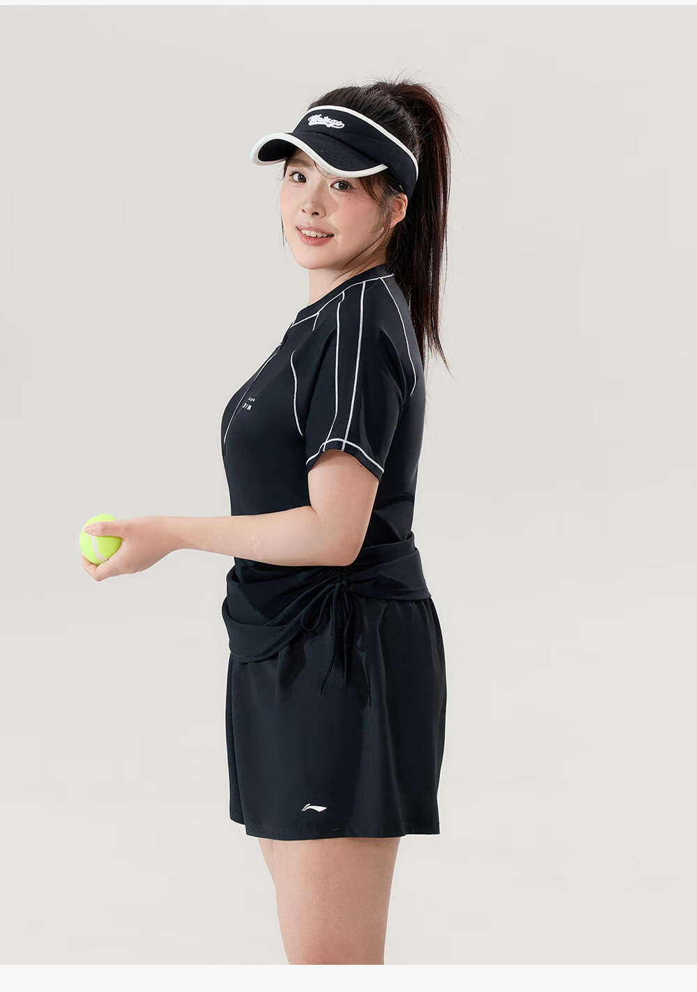 Li-Ning Swimsuit for Women, Plus Size, 200 Jin (100kg), Tummy Control, Slimming Effect, 2026 New Style, Plus-Size Two-Piece Conservative Swimwear 6