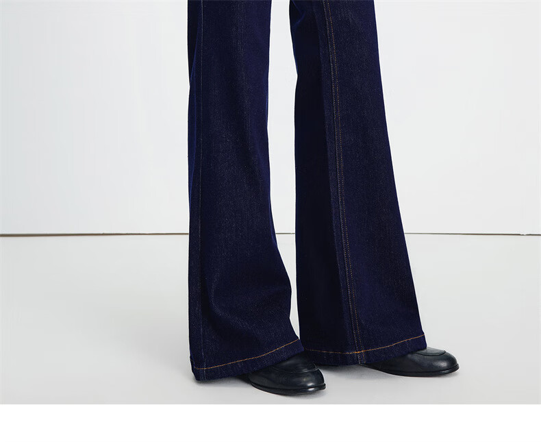 Navigare Small Sailboat Brushed Skin-Friendly Washable Jeans, Autumn And Winter Style, Women's Lyocell Trousers, Flared Pants, 2342575508 7