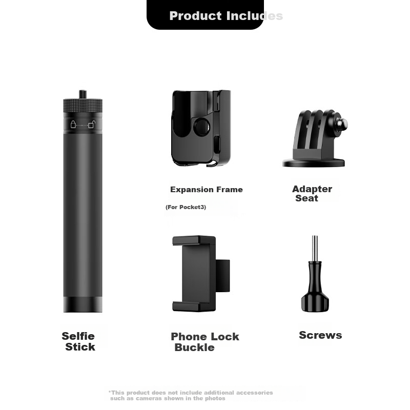 SUREWO Compatible with DJI Osmo Pocket 3 Selfie Stick, Remote Control for Pocket Camera Accessories, Large Screen Viewing Handheld Extension Pole Stand