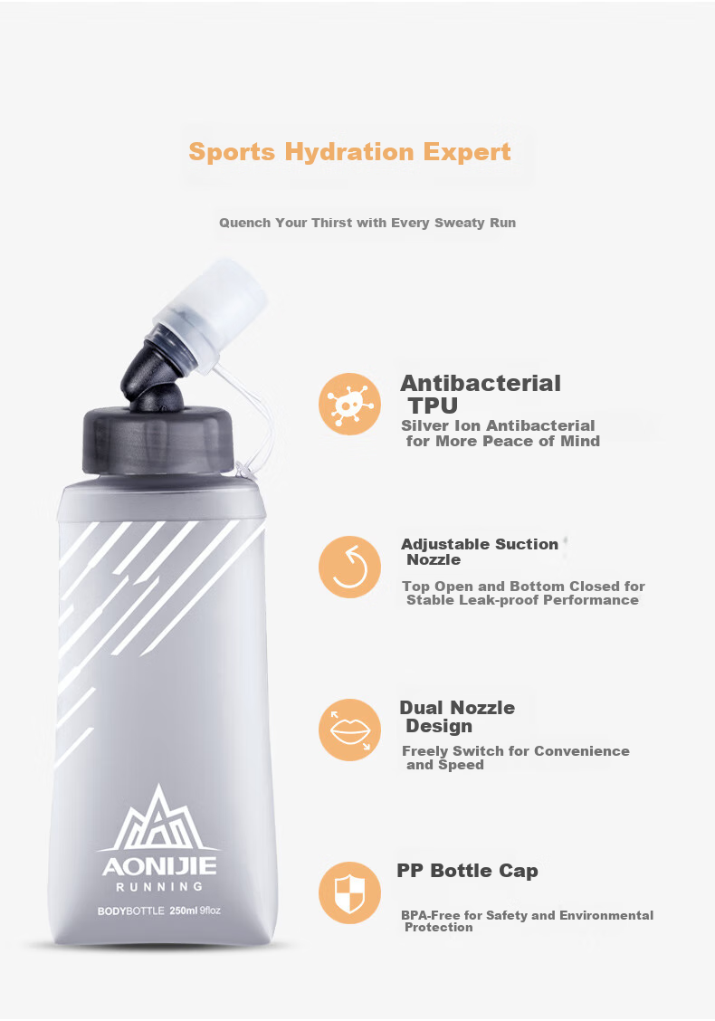 AONIJIE Hydration Bladder, Outdoor Soft Water Bottle, Hiking Sports Water Bag, Running And Trekking Convenient Water Reservoir 6