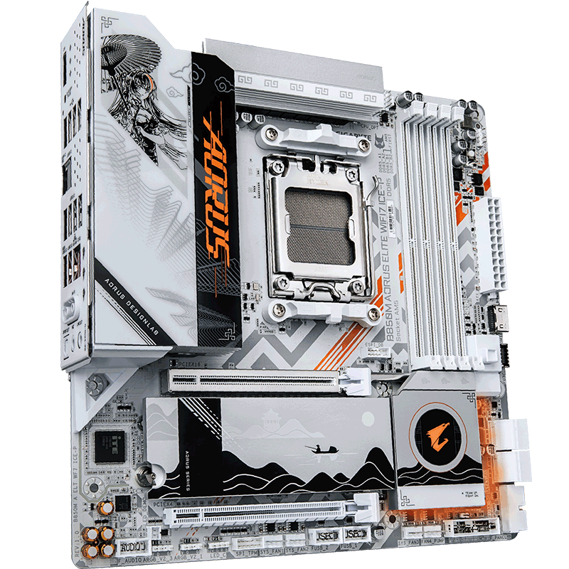 GIGABYTE Diao Nv B850M AORUS ELITE WIFI7 ICE-P Motherboard DDR5 Supports AMD AM5 9700X 9800X3D 9900X 9600X for Smooth Play of VALORANT