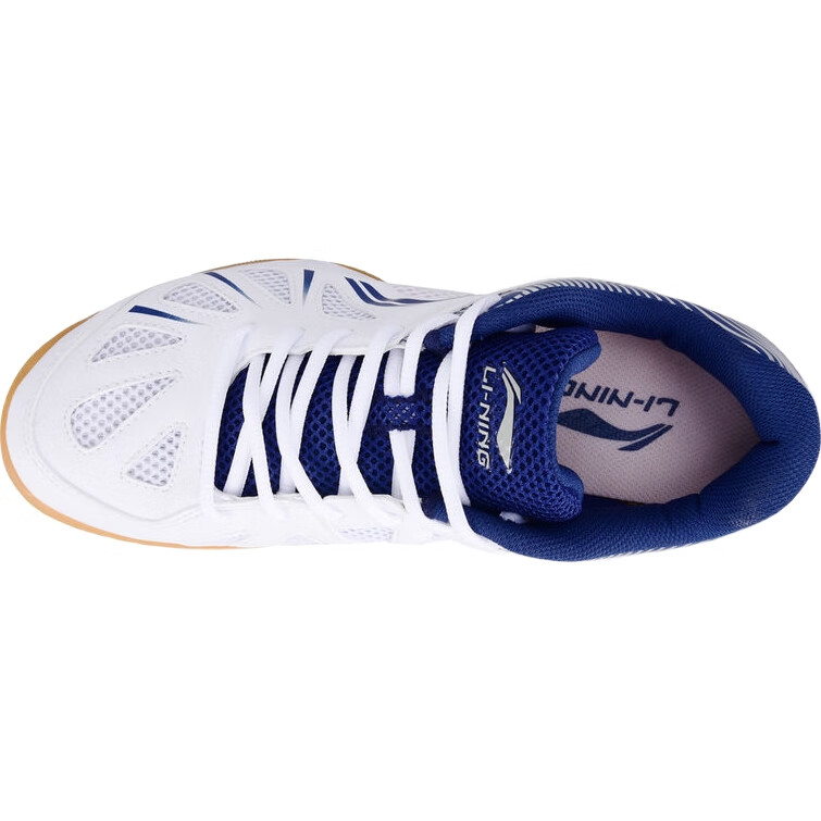 Кроссовки для настольного тенниса Li-Ning APTT017-12/APTT018-12, унисекс, дышащие, нескользящие, для тренировок, белые с синим, размер 40