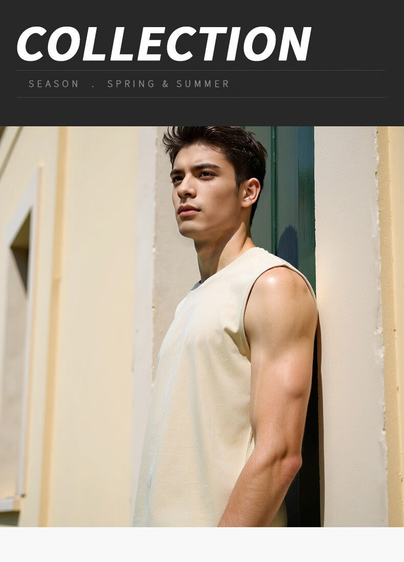 ROMON 100% Cotton Men's Vest Summer Thin Comfortable Breathable Casual Loose Sleeveless T-Shirt Tank Top 1