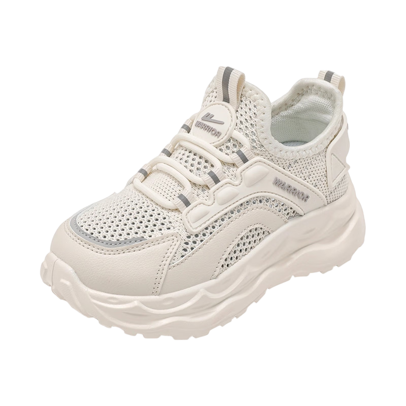 Warrior Kids Mesh Casual Shoes Boys Sports Shoes Breathable Children's Shoes WZCL1434 Beige (Single Mesh) Size 30
