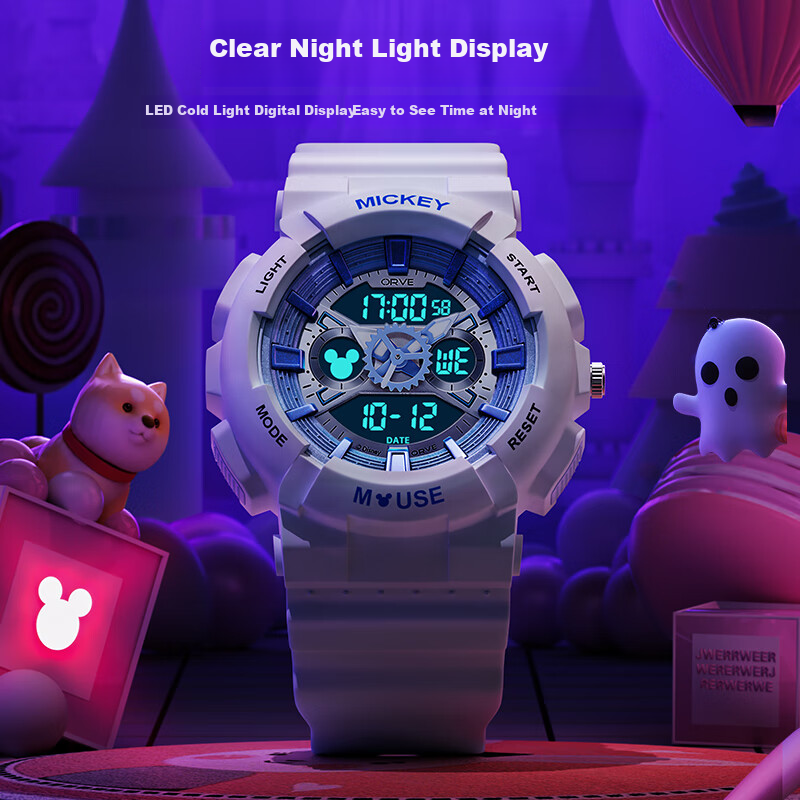 Disney Sports Watch for Girls, Multifunctional Electronic Watch for Primary And Middle School Students, Trendy Waterproof Watch, Birthday Gift 5