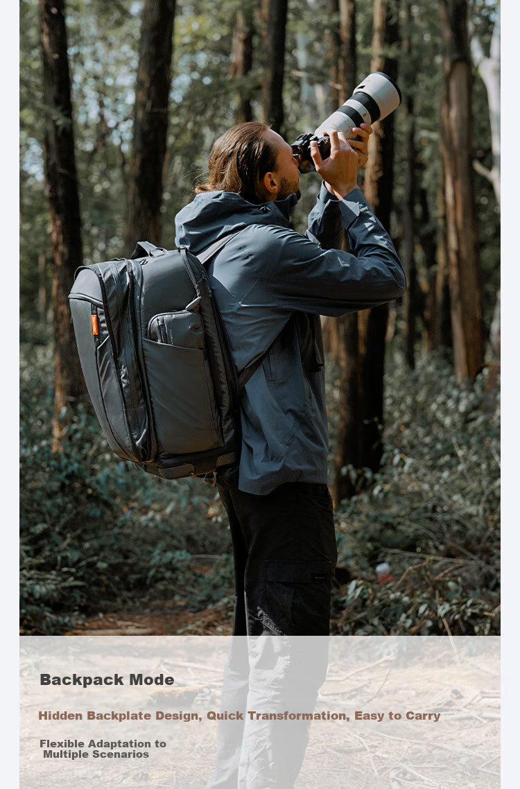 PGYTECH Photography Trolley Case, Professional Mirrorless Outdoor DSLR Camera Bag, Double Shoulder Photography Bag with Universal Wheels, Travel Suitcase, Drone Luggage, Unisex Photography Camera Backpack, Soft Case, 20 Inch 2