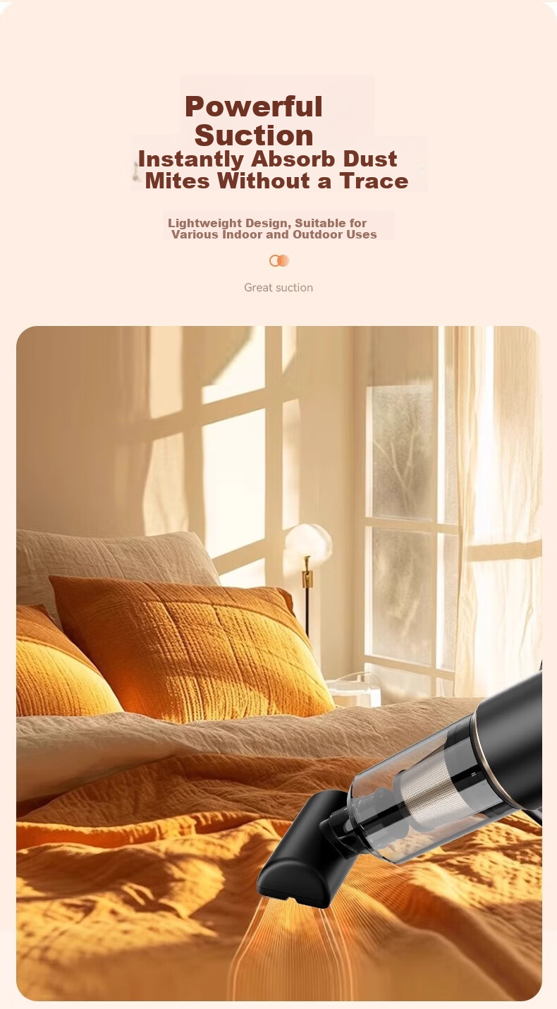 HELLOLEIBOO Car Vacuum Cleaner with Strong Suction, Cordless Handheld Vacuum for Car And Home Use, High Power Compact Blower And Suction Four-In LT-150 6