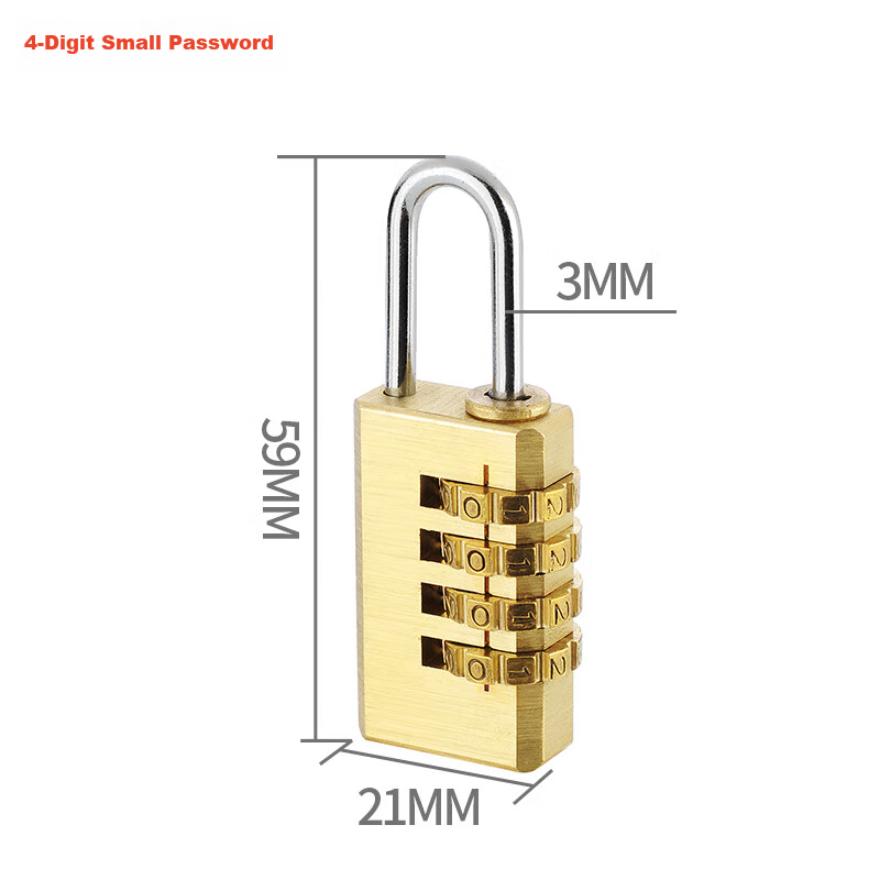 Chugong Brass Combination Padlock, Home Door Lock, Dormitory Cabinet Lock, Storage Locker Luggage Lock, Anti-Theft, Upgraded to 4-Digit 3