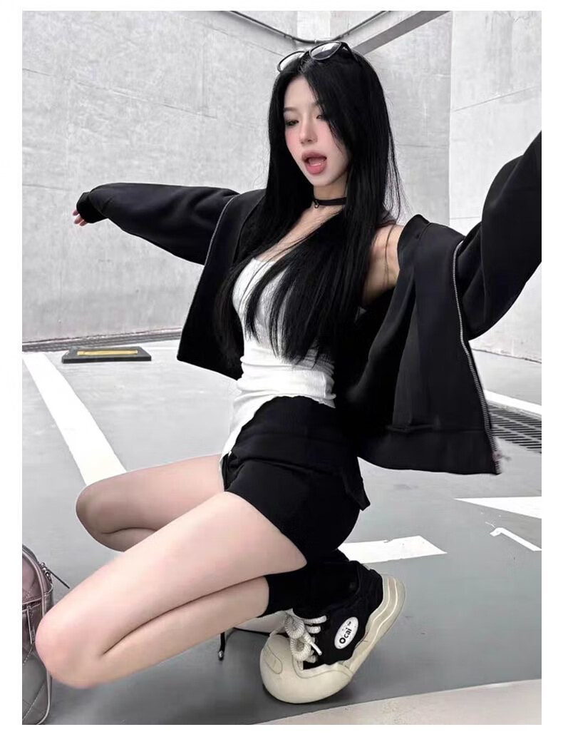 Langsha Women's Sports Shorts 2026 New American Slimming Three-Quarter Casual Drawstring High-Waist A-Line Hot Pants 16
