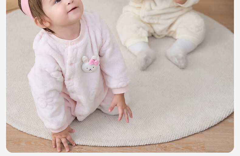 DAVE & BELLA Newborn Thermal Winter Romper Fleece Lined Baby Girl Boy Jumpsuit 2
