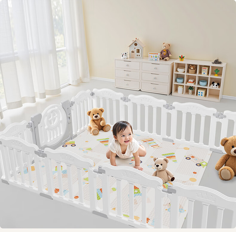 Babamama Crawling Mat, Baby Play Floor Mat, XPE Thickened Non-Slip, Foldable Living Room Anti-Fall Baby Crawling Pad, 180*150 6
