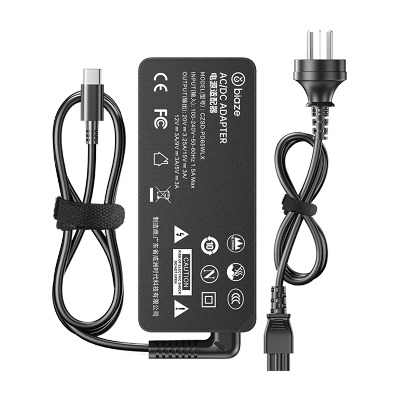 BIAZE Compatible with Lenovo Laptop Charger, 65W Type-C Computer Power Adapter Cable, 20V3.25A, Suitable for X13, X270, T470s, ThinkPad X1 Carbo