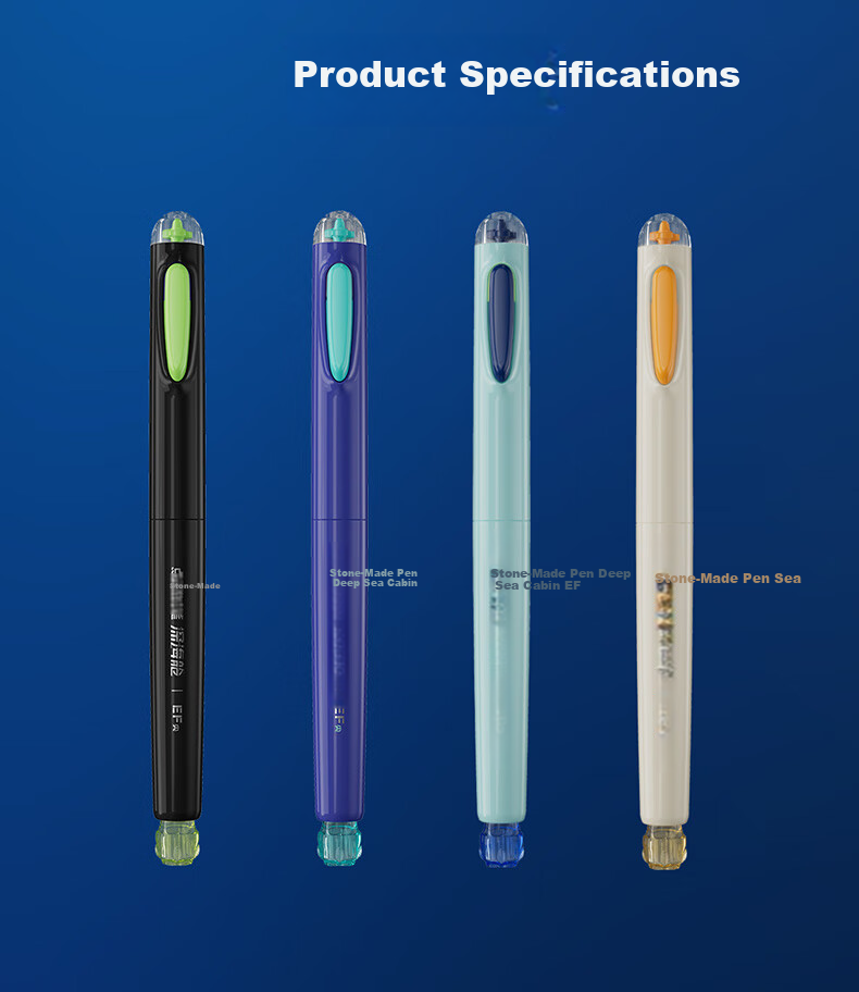 Dianshi Deep Sea Capsule Submarine Fountain Pen EF Fine Nib for Primary School Students' Handwriting Practice, Third Grade Back-To Season, Black Barrel, No Spill Ink, 4 Ink Cartridges, Erasable Blue Ink, Specialized for Calligraphy Practice, Teacher's Day Gift 18