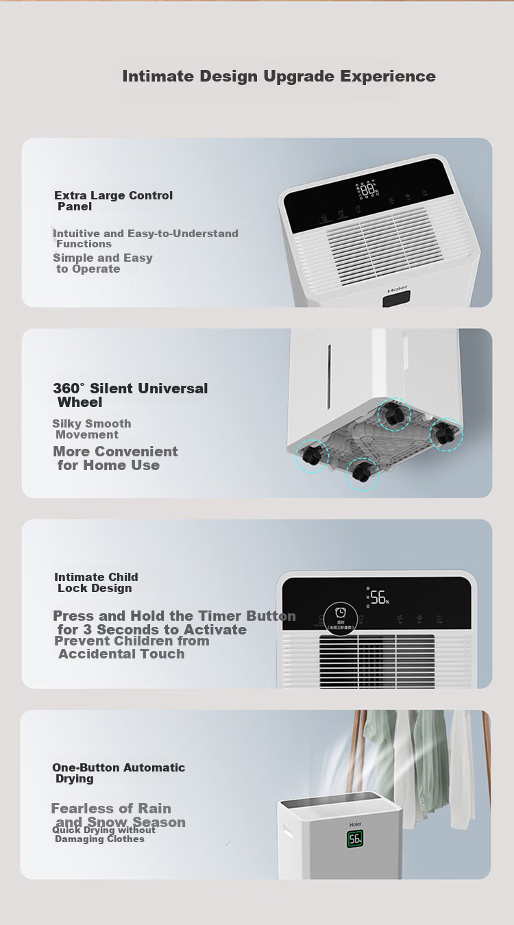 Haier Dehumidifier, Indoor Home Use, Suction Moisture Pump, Top-Loading, Basement Villa Industrial High-Power Moisture Absorption, Humid Season, 55 Upper Drainage, Clothes Drying Device CF55-JYAU1 10