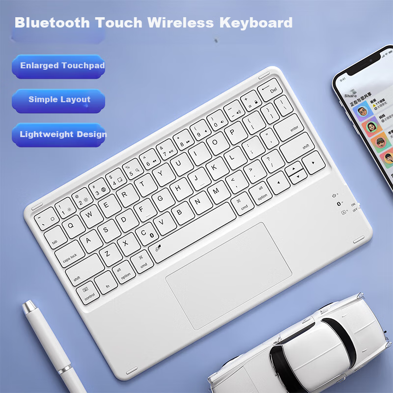 B.O.W Hangshi HB321 Ультратонкая Bluetooth беспроводная сенсорная клавиатура, белая