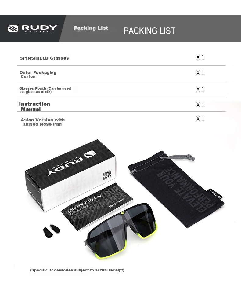 RUDY PROJECT Cycling Glasses, Windproof Sports Bicycle Sunglasses, Outdoor Sunglasses for Men And Women, SPINSHIELD 14