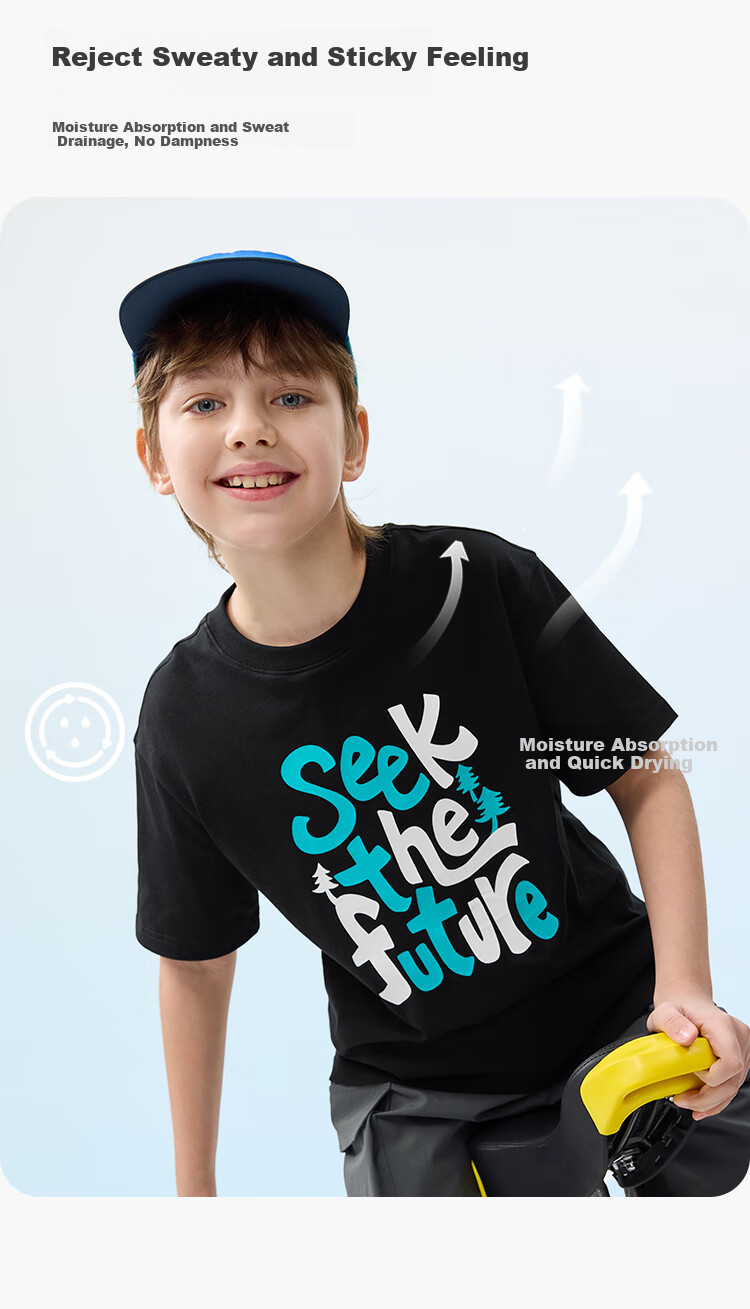 BALABALA Children's Short-Sleeve T-Shirt, Boys And Girls Summer Wear, Moisture-Wicking Quick-Dry Parent-Child Top, 208225117220 2