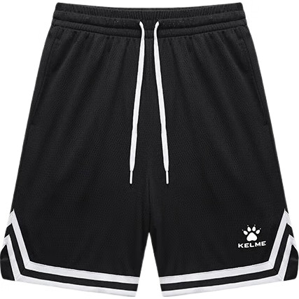 KELME Basketball Shorts for Men, Loose-Fitting Training Running Pants, Breathable American Basketball Shorts, Onyx Black, Size L