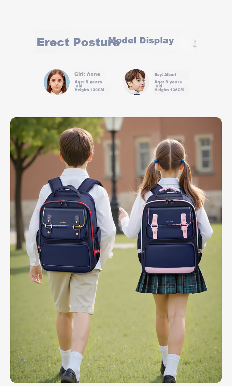 GOLF Elementary School Backpack for Grades 1-3 Boys And Girls, Spine Protection Children's Backpack, Lightweight Large Capacity Shoulder Bag, Stylish Desig 21