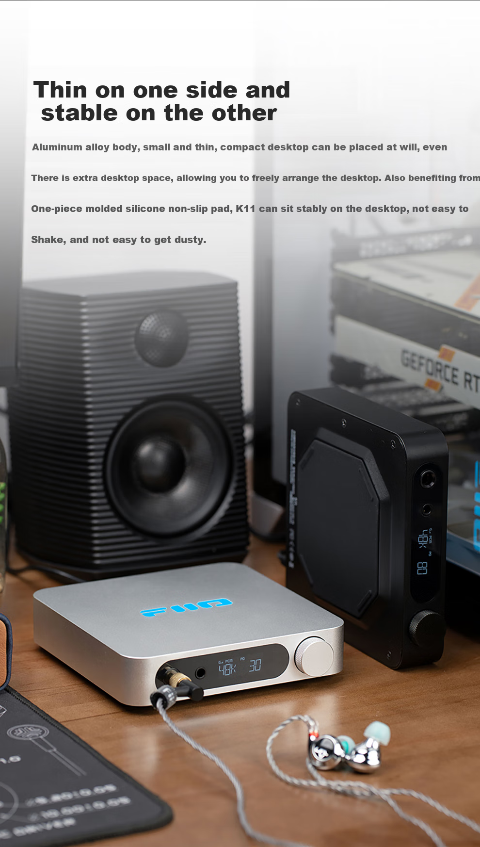 FiiO K11 Desktop Decoding Headphone Amplifier, DSD Decoding All-In Headphone Amplifier, HiFi Decoder, Supports PS5 Switch, Black Decoder 3