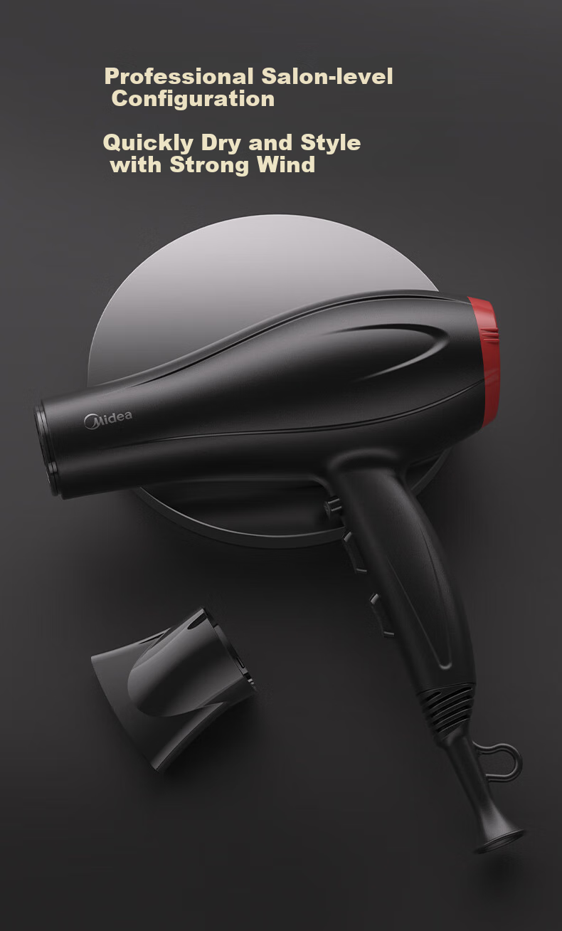 Midea Professional Salon Hair Dryer, High-Power Quick-Drying Hair-Friendly Electric Blower, Constant Temperature Hair Protection Home Hair Dryer FJ108 2300W Hair Salon Styling Special Large Airflow 3