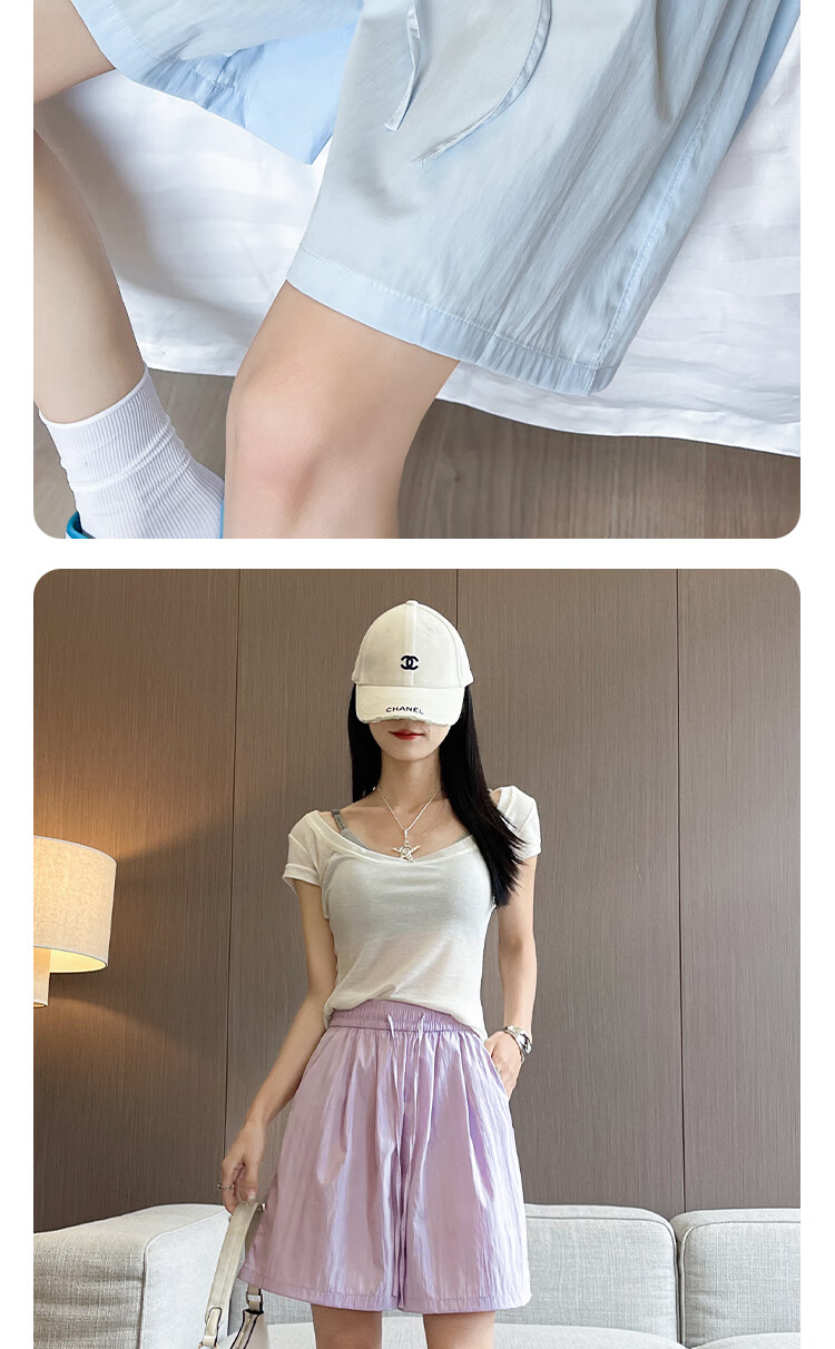 Xueqiman Ice Silk Quick-Dry Yamamoto Women's Shorts Summer 2026 New Loose Fit High-Waist Slimming Wide-Leg Sports Pants 3