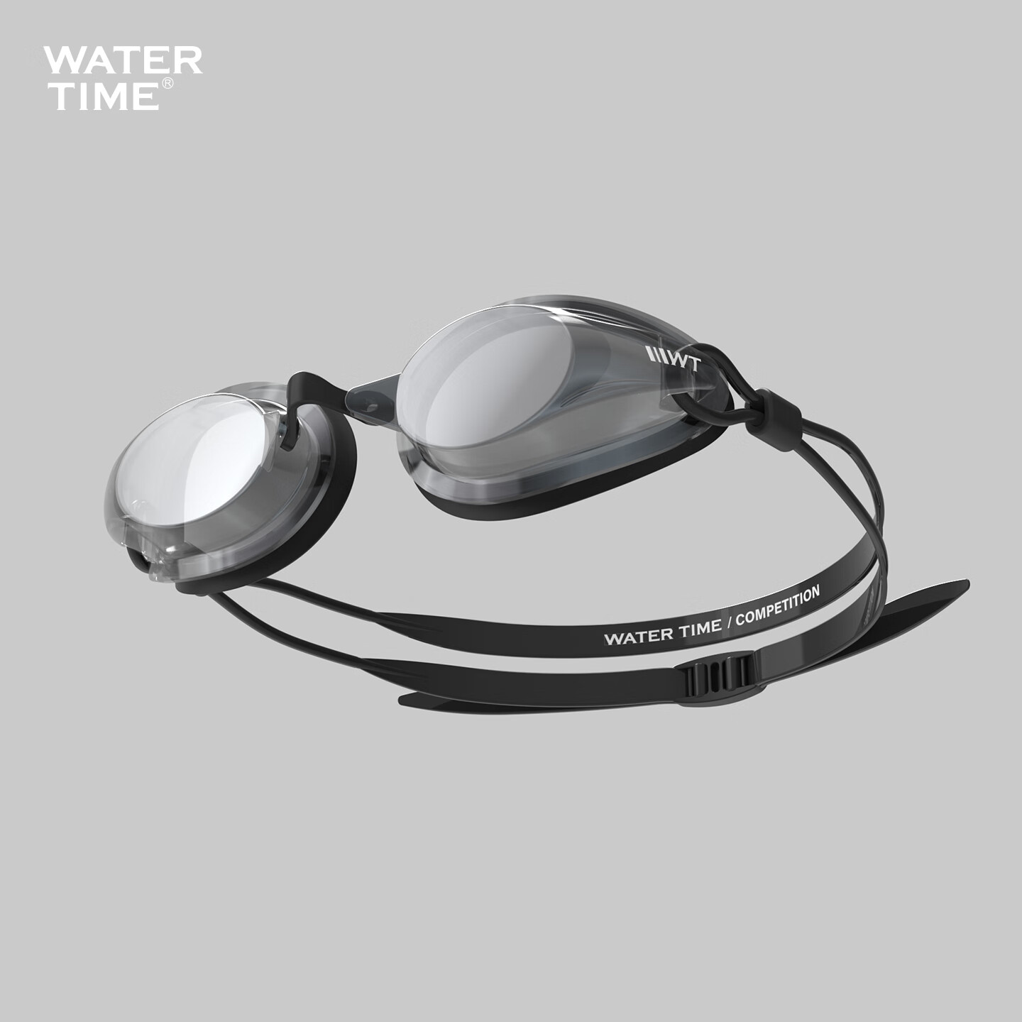 WATERTIME Swimming Goggles, High Definition Anti-Fog Waterproof New Coated Professional Racing Training Competition Men's Style, Break Wind Black/REVO