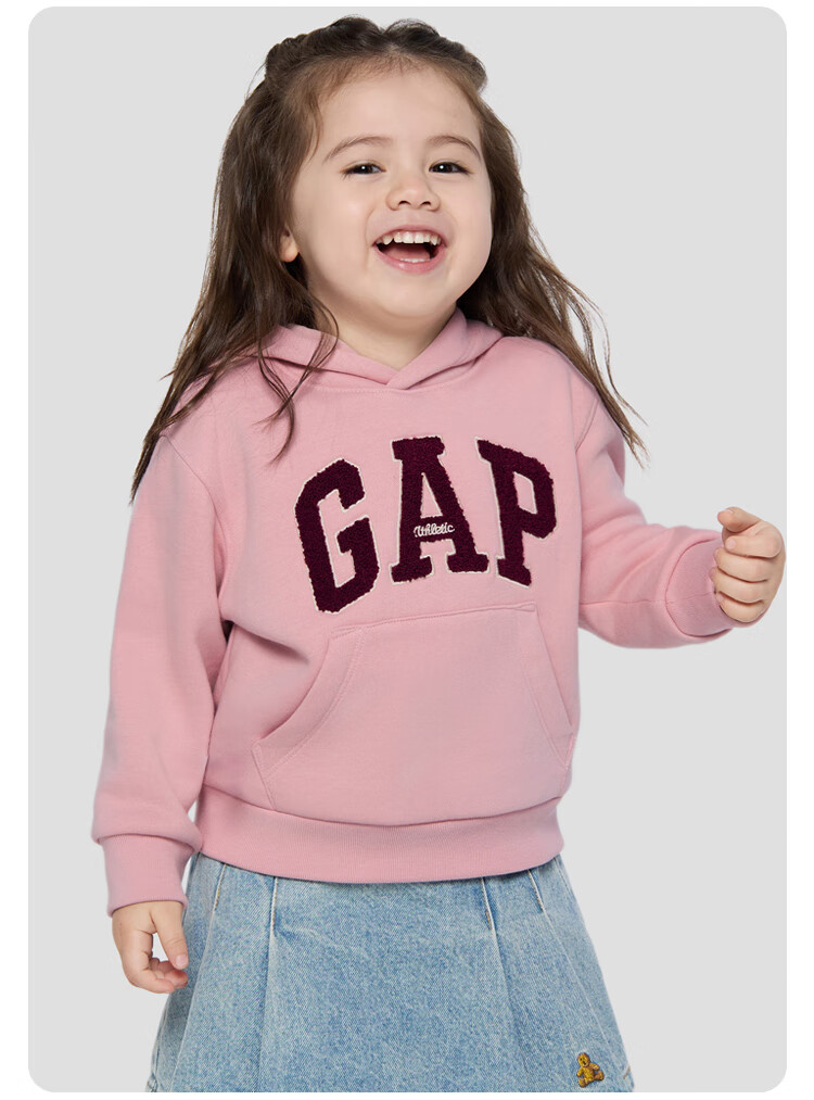 GAP [Same Style for Older And Younger Kids], Boys And Girls Autumn Logo Fleece Hoodie 804635 6