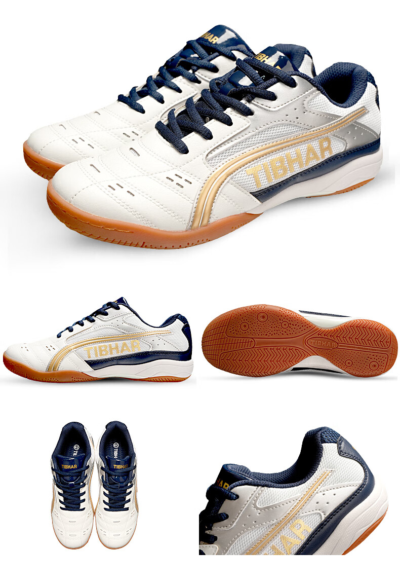 TIBHAR Professional Breathable Durable Table Tennis Shoes for Men and Women 01918 Blue Gold Size 37 11