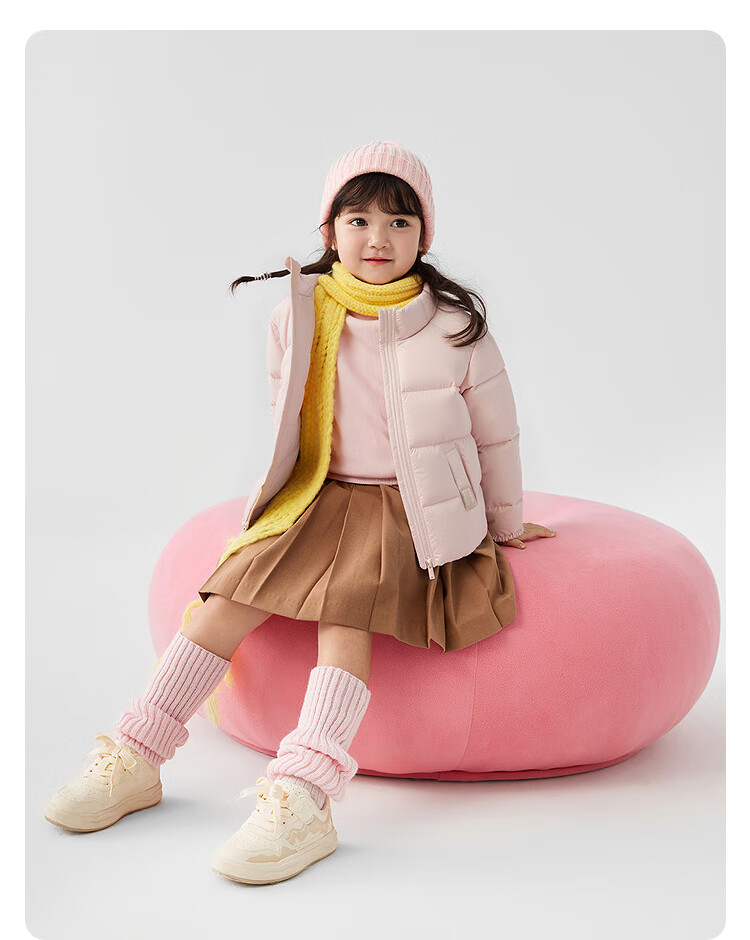 BALABALA Children's Clothing, Kids' Puff Down Jacket, Boys And Girls Baby 2025 New Winter Outfit, Parent-Child Matching Clothes, Stand-Up Collar Coat, Cute 7