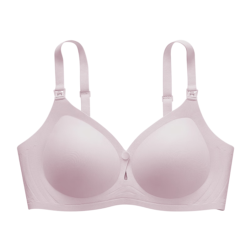 EMXEE Maternity Nursing Bra Spring Autumn Thin Comfortable Seamless Front Open Clasp Pregnancy Breastfeeding Lingerie Sunset Pink XL Size
