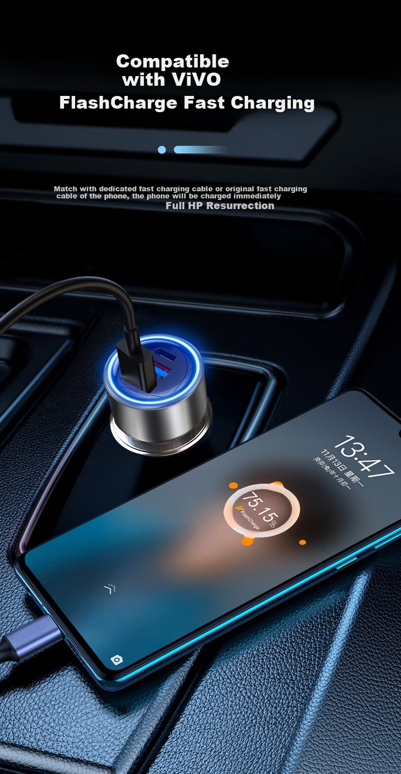 Newsmy 66W/100W Car Charger, Super Fast Charging Cigarette Lighter Adapter, Dual USB Ports [100/66W+PD45W] 7