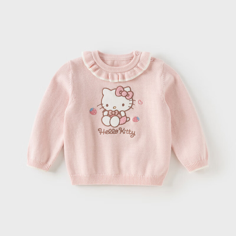 DAVE & BELLA Kuromi Collaboration Girls' Sweater Kids Knit Pullover Top for Older Children