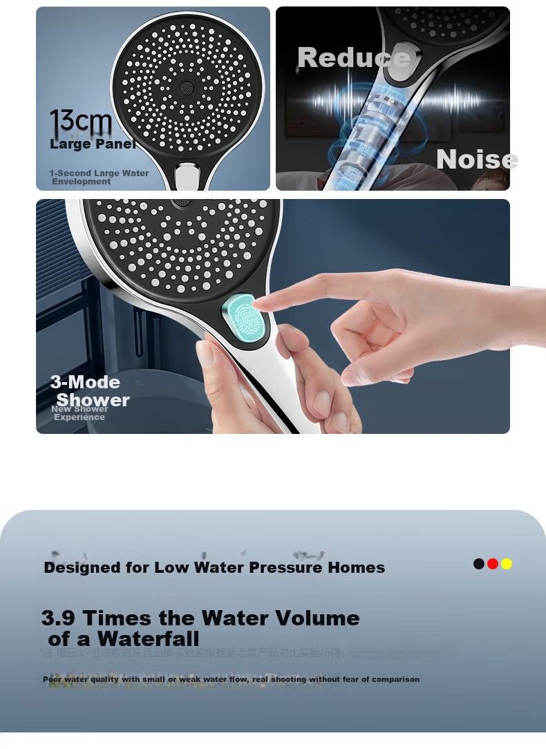 JROR [Germany] High-Pressure Shower Head Set of Three, Bathroom Shower Head And Shower System HL-005 4