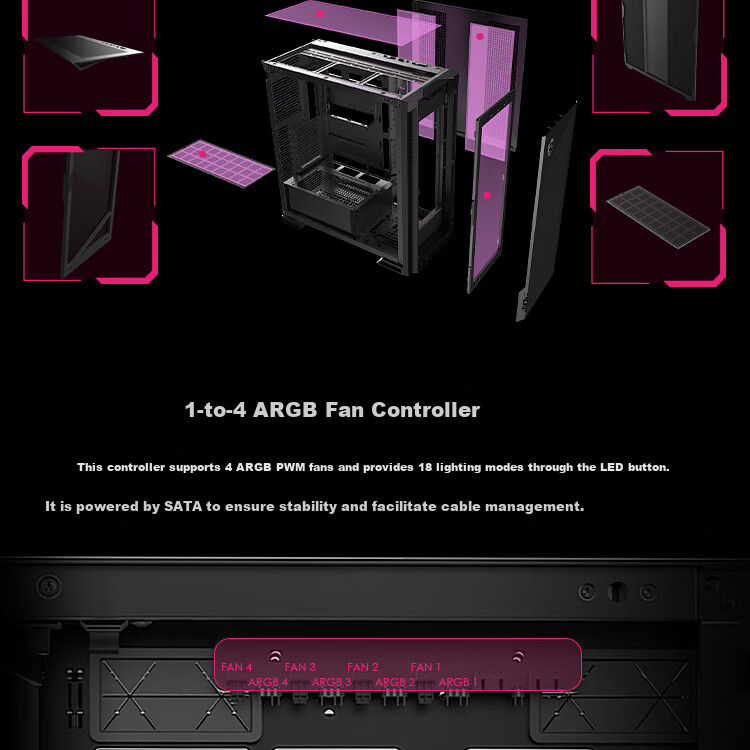 MSI Knife Edge 300R Black MPG VELOX 300R AIRFLOW PZ Desktop Computer Case (Built-In Graphics Card Bracket, 360mm Water Cooling Support, Compatible with ATX Rear-Mounted Motherboard) 11