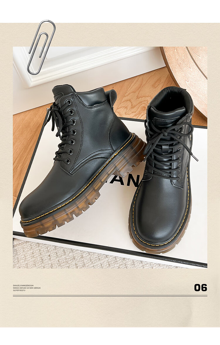 Warrior Martin Boots Women 2026 Autumn Winter New Thick Sole British Style Ankle Boots Pink Size 37 15