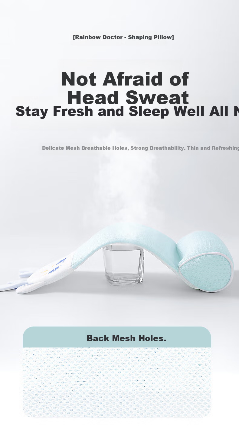 Qicaiboshi Baby Shaping Pillow, Newborn Xiaomi Correction Flat Head Type, Spring And Summer Style, for Babies Aged 0-1 Years Old, Tencel Children's Pillow 21