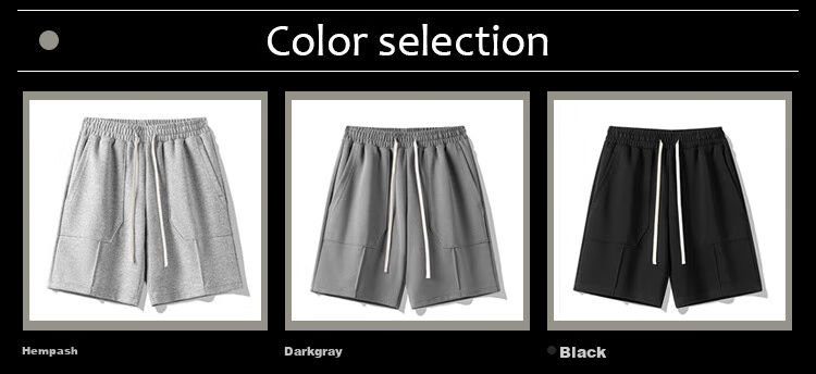 Homlean American-Style Heavyweight Casual Shorts for Men, Summer Loose Breathable Sports Solid Color Versatile LS22 Flax Gray S 5
