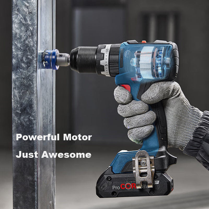 BOSCH Electric Drill Impact Drill GSB 18V-65 Lithium Battery Brushless 2.0Ah Dual Battery Set, GAL1820 Charger