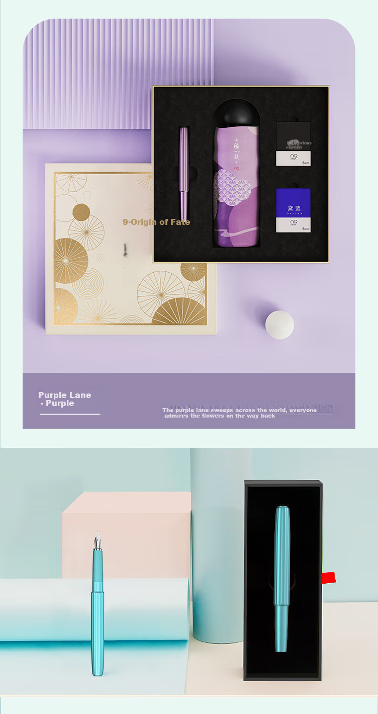 N9 Fountain Pen Set, Yuanyi Series, Purple Mist, Gift for Men And Women, Business Office Gift, High-End Gift Box [Back-To Essential] 13