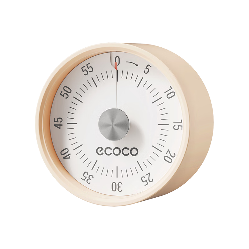 Ecoco Kitchen Timer, Mechanical Cooking Timer Reminder, Time Management Alarm Clock, Magnetic Timer, Cream Color