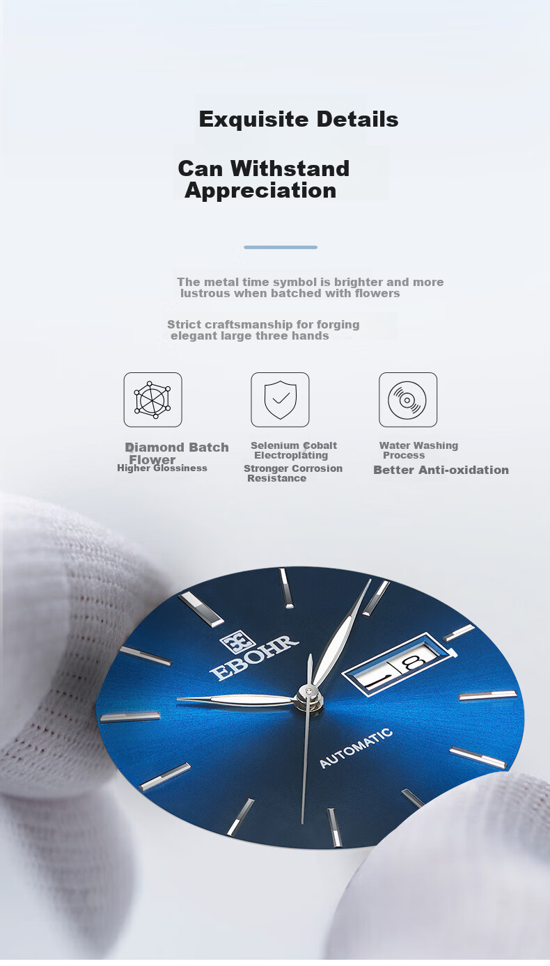 EBOHR Men's Watch, Master Series Automatic Mechanical Watch for Men, Gift for Boyfriend on Birthday Or Holiday, 51879318 4