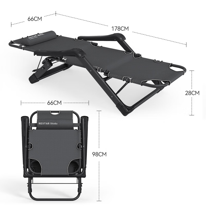 Restar Folding Bed Lounge Chair, Office Nap Bed, Hospital Companion Care Folding Chair, Seatable And Reclining Chair