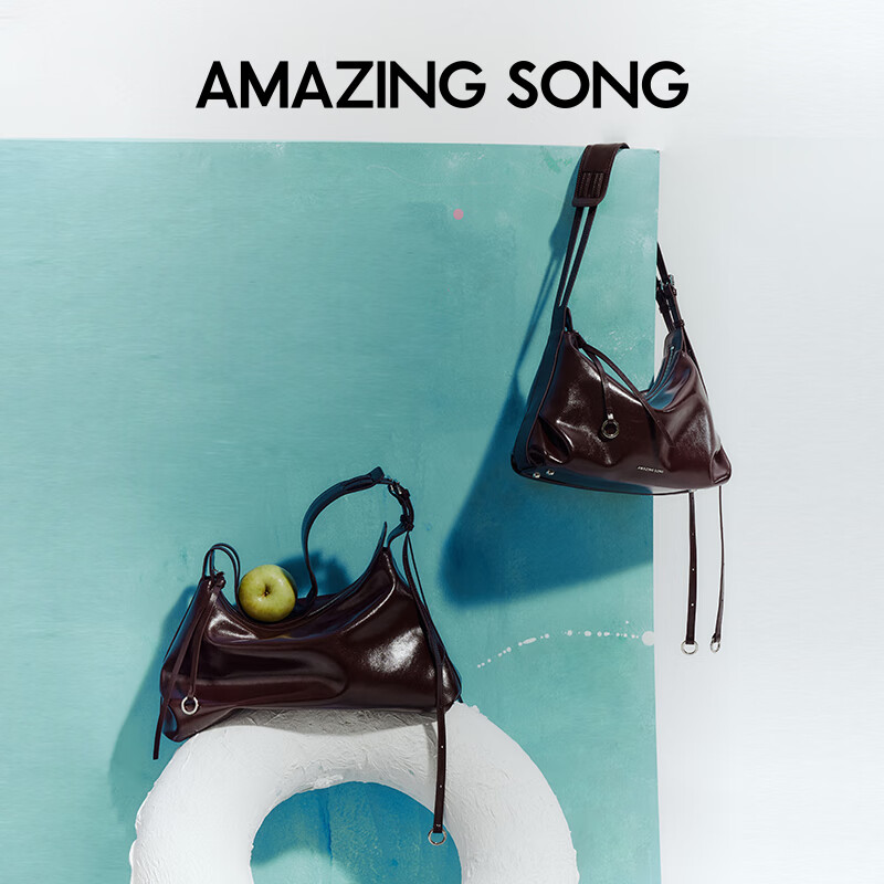 AMAZING SONG Donut Hobo Small Shoulder Crossbody Soft Bag, Work Commute Relaxed Simple Handbag, Birthday Gift