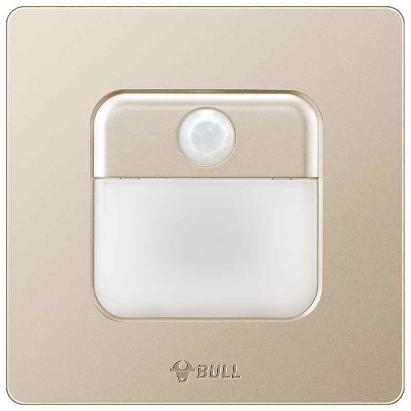 BULL G12 Series Human Body Sensor Footlight Cream Style 86 Type Panel G12D123 Starry Gold Switch Socket
