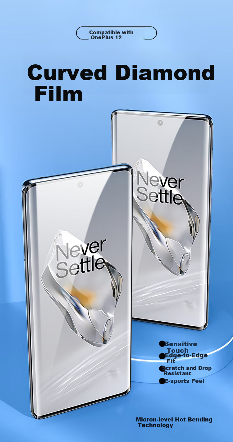 KOOLIFE [Curved Anti-Shatter Edge] Tempered Glass Screen Protector for OnePlus 12, Full Coverage Ultra-Thin HD Anti-Drop Fingerprint Resistant Protective Film for OnePlus 12 Curved Display 1