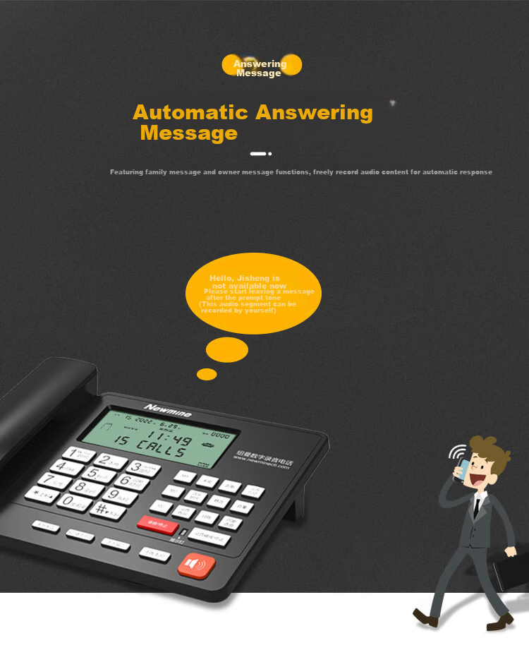 Newmine HL2008TSD-2083(R)16G Recording Telephone, Automatic Answering Machine, Automatic Recording Phone 7