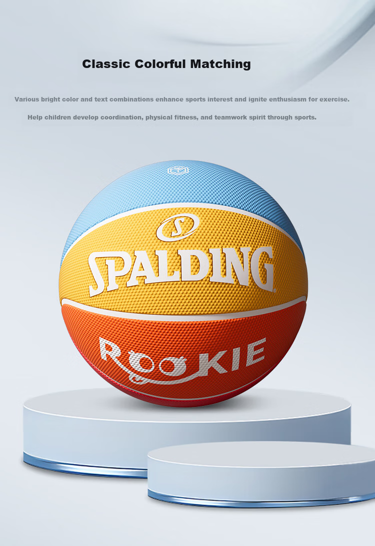 JD Original | Spalding Co-Branded Kids Size 5 Basketball, Children's Elementary School Rubber Basketball, Size 5 Ball 6