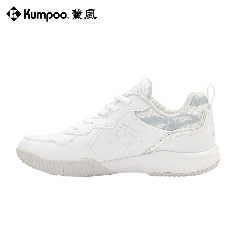 KUMPOO 2025 New Badminton Shoes Luying D21 Breathable Non-Slip Wear-Resistant Xunfeng Professional Sports Shoes White/silver 37